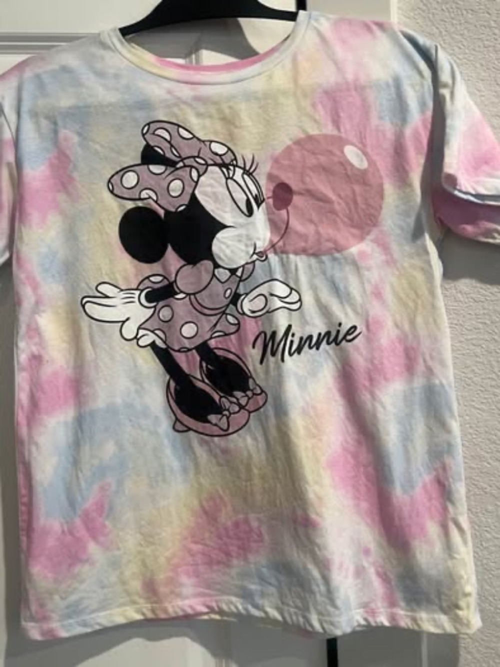 Disney Minnie Mouse Bubblegum Tie-Dye Graphic T-Shirt Size Girls XL (14/16)